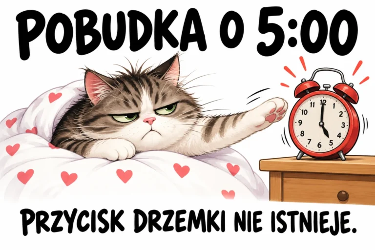 POBUDKA O 5:00 — PRZYCISK DRZEMKI NIE ISTNIEJE.