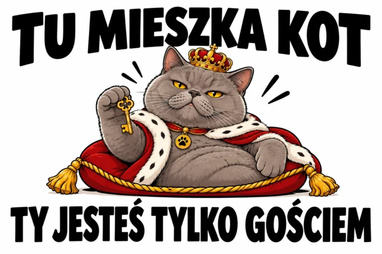 TU MIESZKA KOT — TY JESTEŚ TYLKO GOŚCIEM | tabliczka Bogler 30 × 20 cm