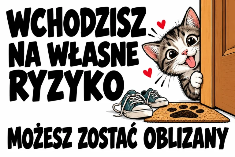 WCHODZISZ NA WŁASNE RYZYKO — MOŻESZ ZOSTAĆ OBLIZANY | tabliczka Bogler 30 × 20 cm