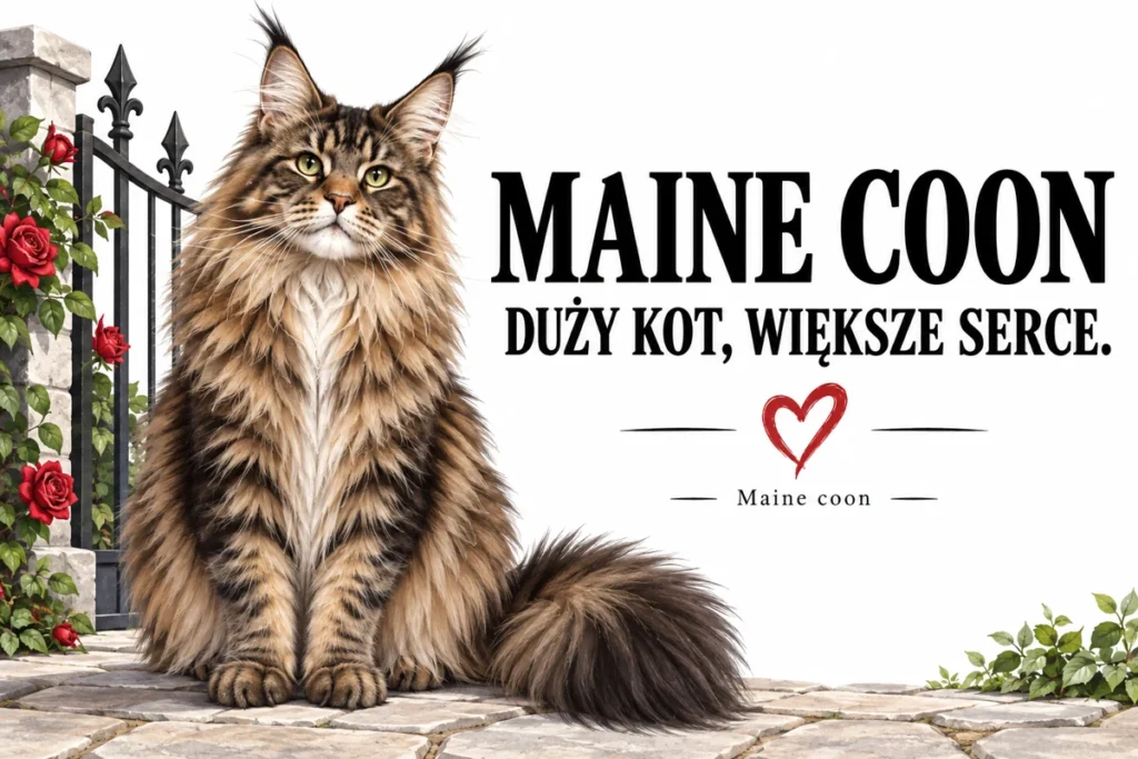 MAINE COON — DUŻY KOT, WIĘKSZE SERCE. | tabliczka Bogler 30 × 20 cm