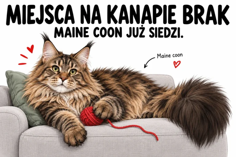 MIEJSCA NA KANAPIE BRAK — MAINE COON JUŻ SIEDZI. | tabliczka Bogler 30 × 20 cm