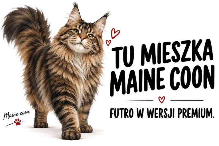 TU MIESZKA MAINE COON — FUTRO W WERSJI PREMIUM. | tabliczka Bogler 30 × 20 cm