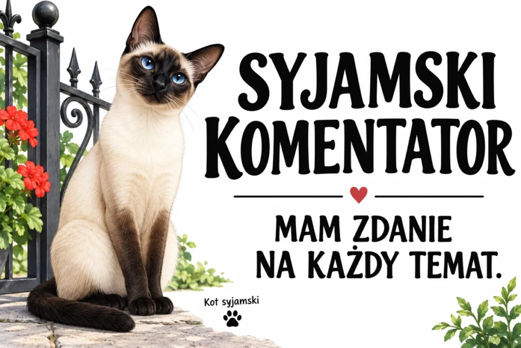 SYJAMSKI KOMENTATOR — MAM ZDANIE NA KAŻDY TEMAT. | tabliczka Bogler 30 × 20 cm