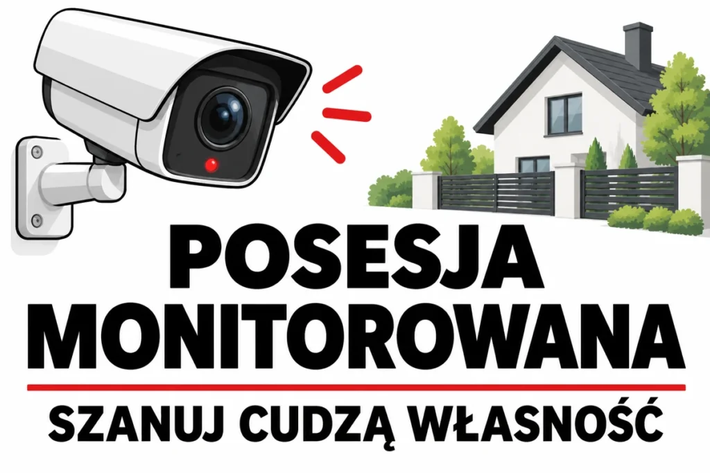 POSESJA MONITOROWANA — SZANUJ CUDZĄ WŁASNOŚĆ | tabliczka Bogler 30 × 20 cm