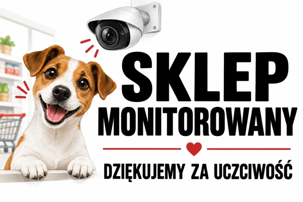 SKLEP MONITOROWANY — DZIĘKUJEMY ZA UCZCIWOŚĆ | tabliczka Bogler 30 × 20 cm