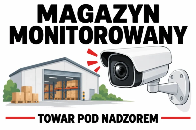 MAGAZYN MONITOROWANY — TOWAR POD NADZOREM | tabliczka Bogler 30 × 20 cm