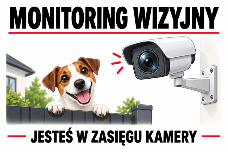 MONITORING WIZYJNY — JESTEŚ W ZASIĘGU KAMERY | tabliczka Bogler 30 × 20 cm
