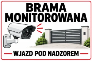 BRAMA MONITOROWANA — WJAZD POD NADZOREM | tabliczka Bogler 30 × 20 cm