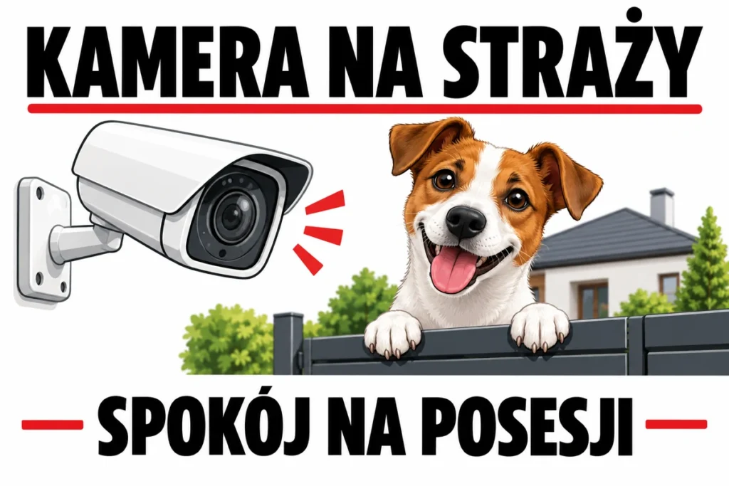 KAMERA NA STRAŻY — SPOKÓJ NA POSESJI | tabliczka Bogler 30 × 20 cm