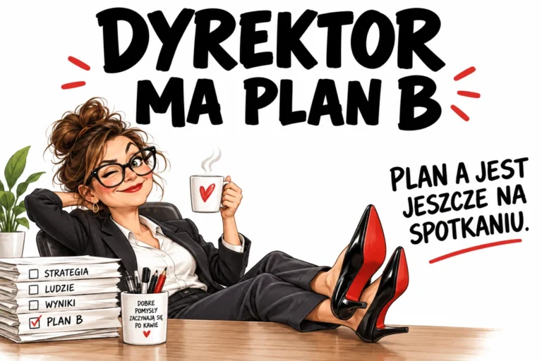 DYREKTOR MA PLAN B — PLAN A JEST JESZCZE NA SPOTKANIU. | tabliczka Bogler 30 × 20 cm