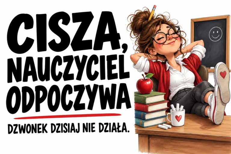 CISZA, NAUCZYCIEL ODPOCZYWA — DZWONEK DZISIAJ NIE DZIAŁA. | tabliczka Bogler 30 × 20 cm
