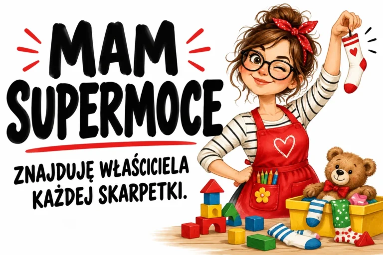 MAM SUPERMOCE — ZNAJDUJĘ WŁAŚCICIELA KAŻDEJ SKARPETKI. | tabliczka Bogler 30 × 20 cm