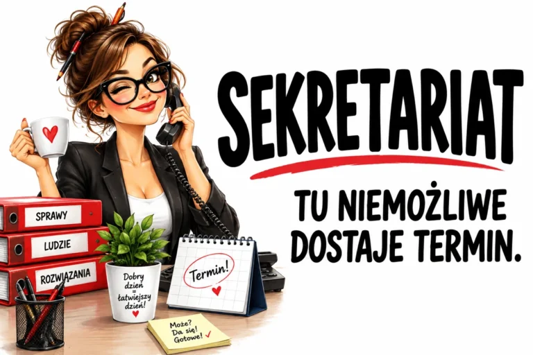 SEKRETARIAT — TU NIEMOŻLIWE DOSTAJE TERMIN. | tabliczka Bogler 30 × 20 cm