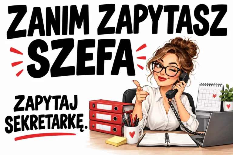 ZANIM ZAPYTASZ SZEFA — ZAPYTAJ SEKRETARKĘ. | tabliczka Bogler 30 × 20 cm