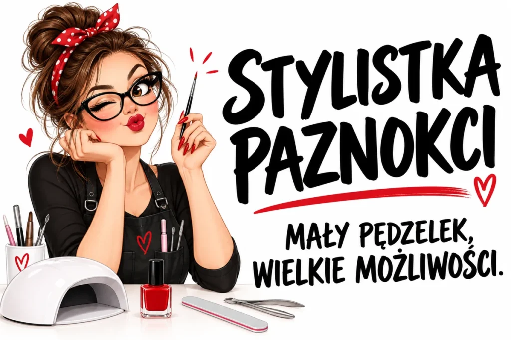 STYLISTKA PAZNOKCI — MAŁY PĘDZELEK, WIELKIE MOŻLIWOŚCI. | tabliczka Bogler 30 × 20 cm