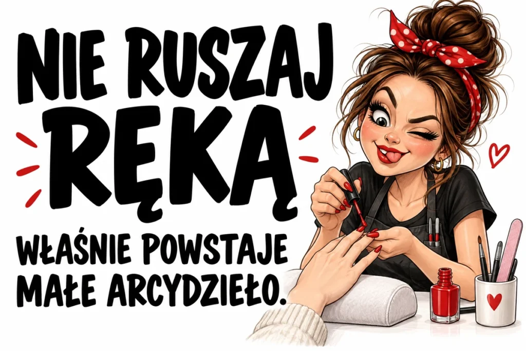 NIE RUSZAJ RĘKĄ — WŁAŚNIE POWSTAJE MAŁE ARCYDZIEŁO. | tabliczka Bogler 30 × 20 cm