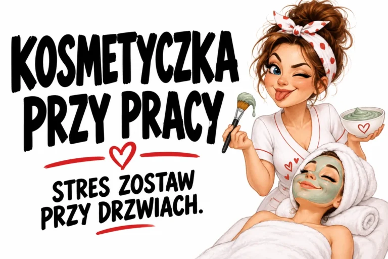 KOSMETYCZKA PRZY PRACY — STRES ZOSTAW PRZY DRZWIACH. | tabliczka Bogler 30 × 20 cm