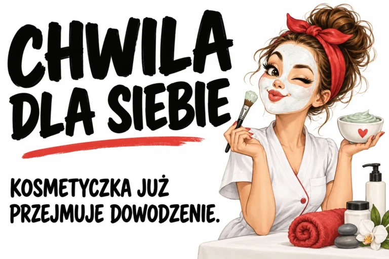 CHWILA DLA SIEBIE — KOSMETYCZKA JUŻ PRZEJMUJE DOWODZENIE. | tabliczka Bogler 30 × 20 cm