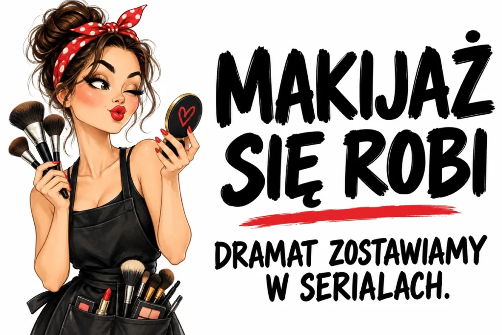 MAKIJAŻ SIĘ ROBI — DRAMAT ZOSTAWIAMY W SERIALACH. | tabliczka Bogler 30 × 20 cm
