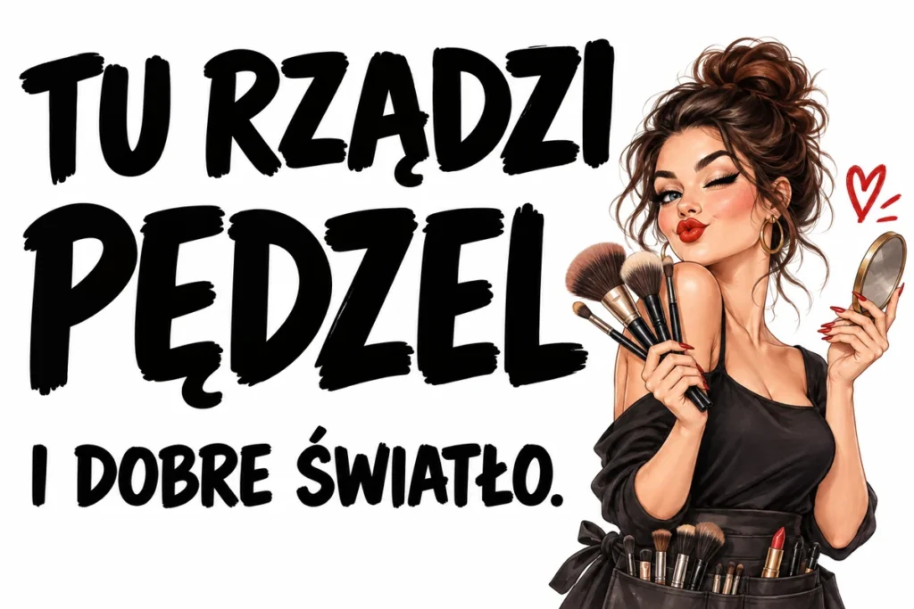 TU RZĄDZI PĘDZEL — I DOBRE ŚWIATŁO. | tabliczka Bogler 30 × 20 cm