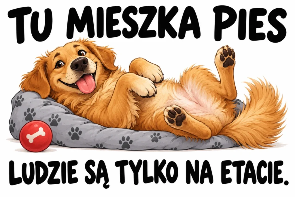 TU MIESZKA PIES — LUDZIE SĄ TYLKO NA ETACIE.