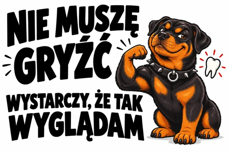 NIE MUSZĘ GRYŹĆ — WYSTARCZY, ŻE TAK WYGLĄDAM | tabliczka Bogler 30 × 20 cm