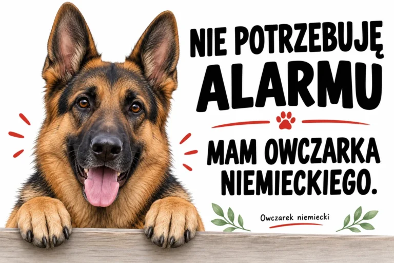 NIE POTRZEBUJĘ ALARMU — MAM OWCZARKA NIEMIECKIEGO. | tabliczka Bogler 30 × 20 cm