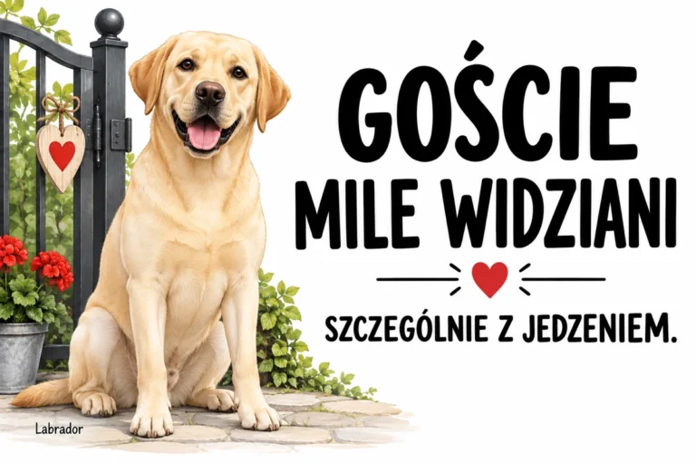 GOŚCIE MILE WIDZIANI — SZCZEGÓLNIE Z JEDZENIEM. | tabliczka Bogler 30 × 20 cm
