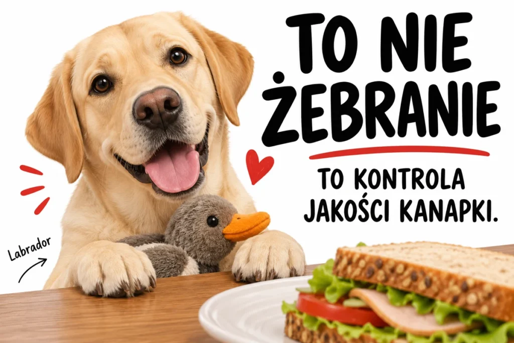 TO NIE ŻEBRANIE — TO KONTROLA JAKOŚCI KANAPKI. | tabliczka Bogler 30 × 20 cm