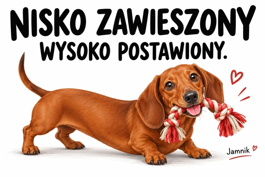 NISKO ZAWIESZONY — WYSOKO POSTAWIONY. | tabliczka Bogler 30 × 20 cm