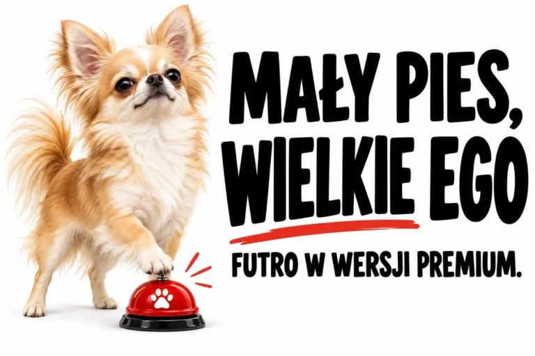MAŁY PIES, WIELKIE EGO — FUTRO W WERSJI PREMIUM. | tabliczka Bogler 30 × 20 cm