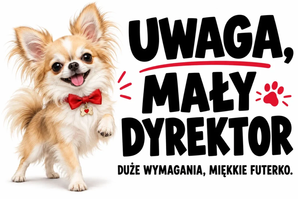 UWAGA, MAŁY DYREKTOR — DUŻE WYMAGANIA, MIĘKKIE FUTERKO. | tabliczka Bogler 30 × 20 cm