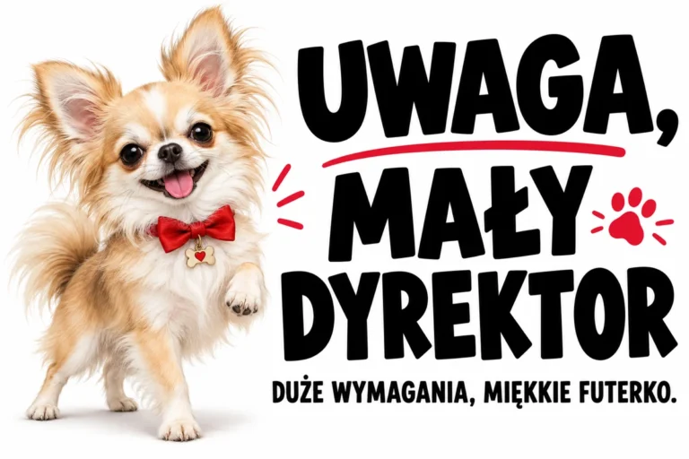 UWAGA, MAŁY DYREKTOR — DUŻE WYMAGANIA, MIĘKKIE FUTERKO. | tabliczka Bogler 30 × 20 cm