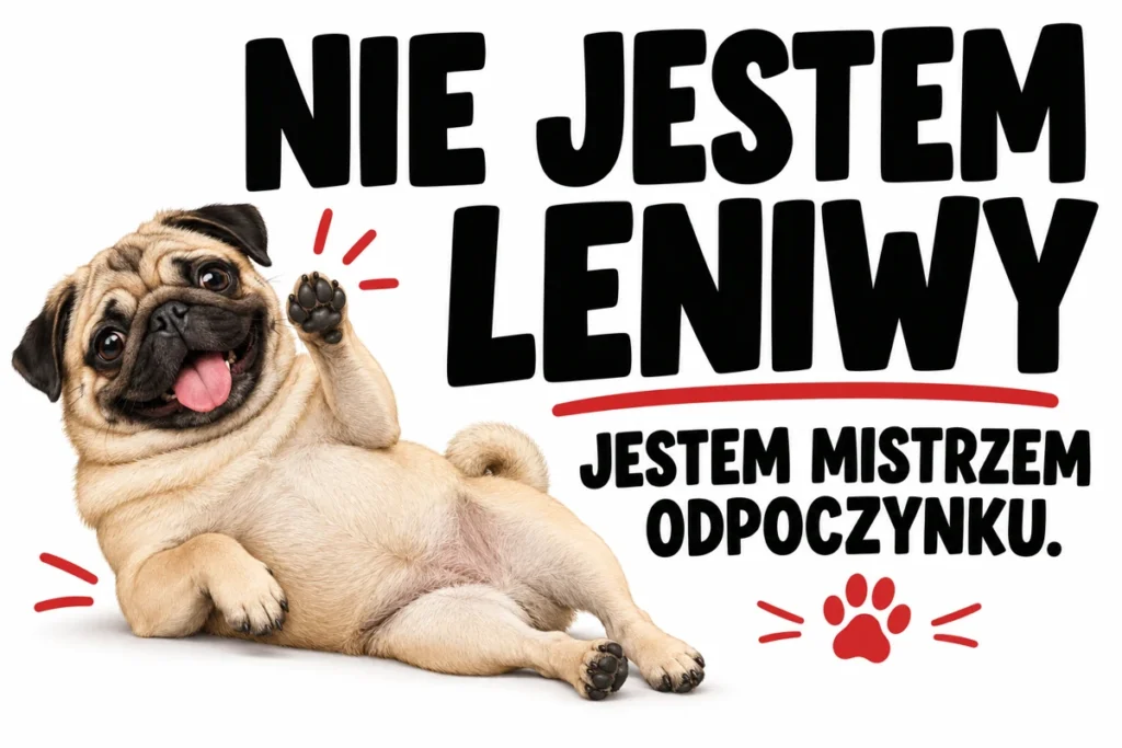 NIE JESTEM LENIWY — JESTEM MISTRZEM ODPOCZYNKU. | tabliczka Bogler 30 × 20 cm