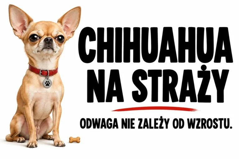 CHIHUAHUA NA STRAŻY — ODWAGA NIE ZALEŻY OD WZROSTU. | tabliczka Bogler 30 × 20 cm