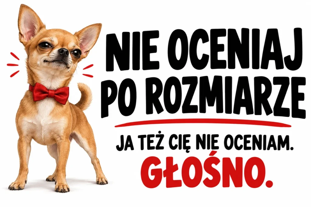 NIE OCENIAJ PO ROZMIARZE — JA TEŻ CIĘ NIE OCENIAM. GŁOŚNO. | tabliczka Bogler 30 × 20 cm