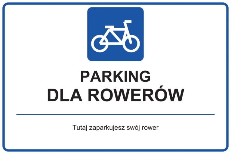 PARKING DLA ROWERÓW — Tutaj zaparkujesz swój rower | tabliczka Bogler 30 × 20 cm