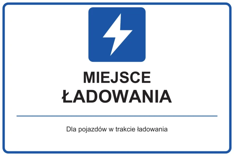MIEJSCE ŁADOWANIA — Dla pojazdów w trakcie ładowania | tabliczka Bogler 30 × 20 cm