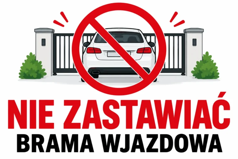 NIE ZASTAWIAĆ — BRAMA WJAZDOWA | tabliczka Bogler 30 × 20 cm