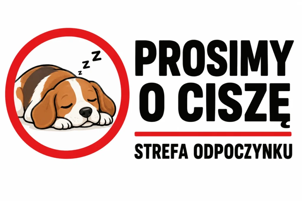 PROSIMY O CISZĘ — STREFA ODPOCZYNKU | tabliczka Bogler 30 × 20 cm