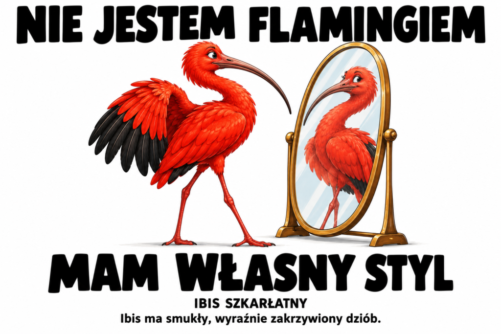 Ibis szkarłatny — NIE JESTEM FLAMINGIEM