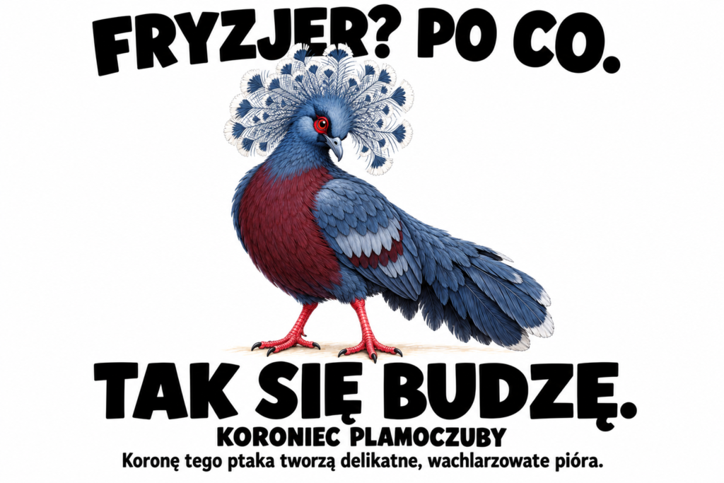 Koroniec plamoczuby — FRYZJER? PO CO