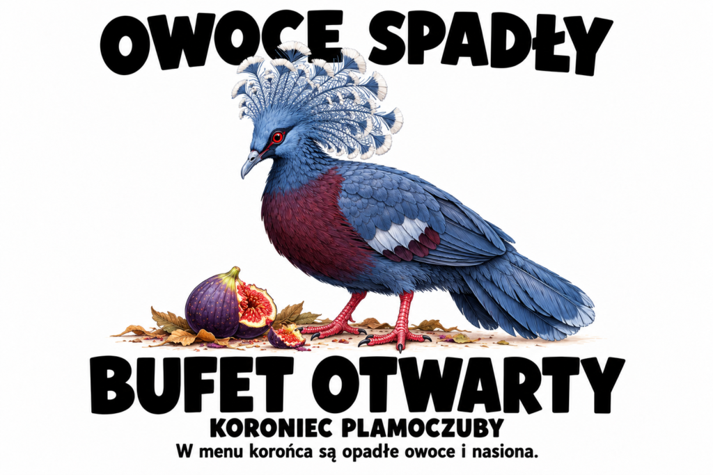 Koroniec plamoczuby — OWOCE SPADŁY
