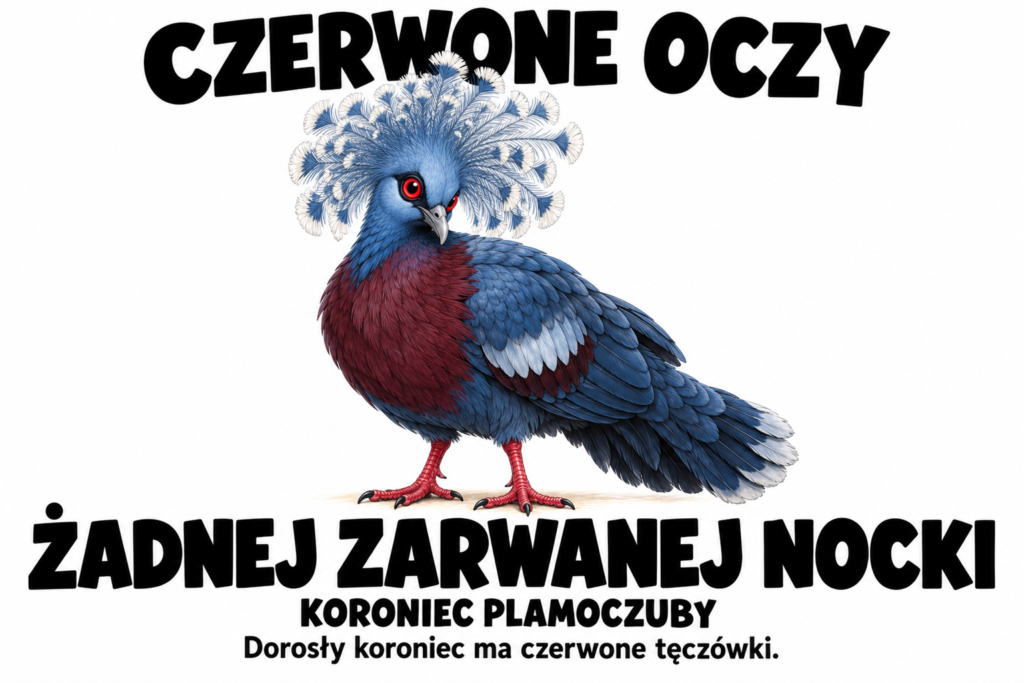 Koroniec plamoczuby — CZERWONE OCZY