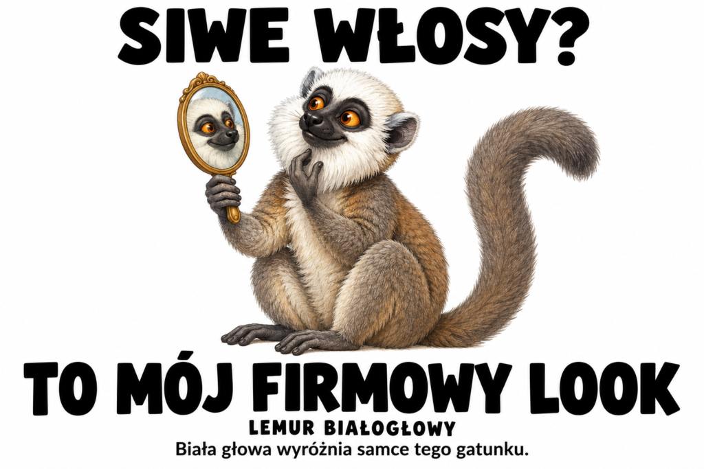 Lemur białogłowy — SIWE WŁOSY?
