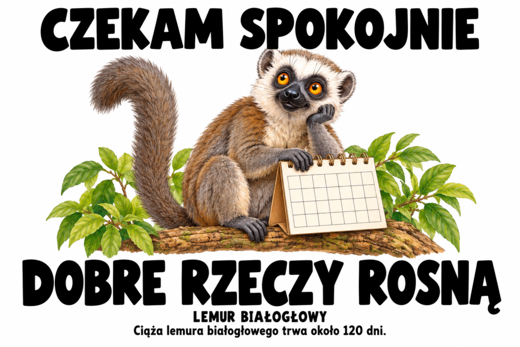 Lemur białogłowy — CZEKAM SPOKOJNIE