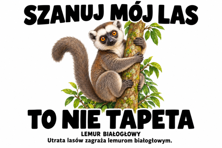 Lemur białogłowy — SZANUJ MÓJ LAS