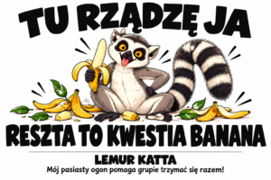 Tabliczka z lemurem katta: tu rządzę ja
