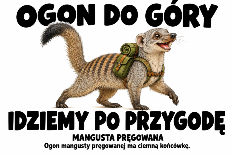 Mangusta pręgowana — OGON DO GÓRY