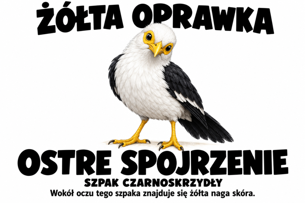 Szpak czarnoskrzydły — ŻÓŁTA OPRAWKA